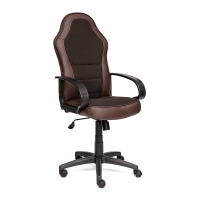 Кресло компьютерное TetChair «Kappa» (Искусственная корич. кожа + коричневая ткань