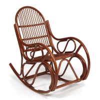 Кресло-качалка VIENNA (разборная) / без подушки / ротанг top quality, 58x133x102 см, Pecan (орех)