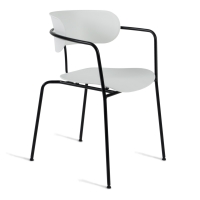 Кресло VAN HALLEN (mod. 2433) пластик/металл, 54,5х53,5х76 см, высота до сиденья 46 см, белый/черный (14296)