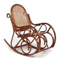 Кресло-качалка MILANO (разборная) / без подушки / ротанг top quality, 58x136x103 см, Pecan (орех) (12996)
