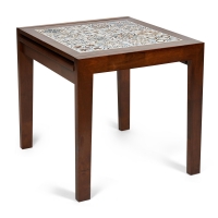 CT 3030 Kasablanca стол раскладной с плиткой дерево гевея/плитка, 73,5*73,5*75+73,5см , Тёмный Дуб, рисунок - марокко
