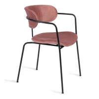 Кресло VAN HALLEN (mod. 2433S) ткань/металл, 54,5х53,5/76 см, высота до сиденья 46 см, коралловый/черный (14302)