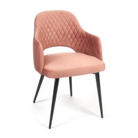 Кресло VALKYRIA (mod. 711) ткань/металл, 55х55х80 см, высота до сиденья 48 см, коралловый barkhat 15 /черный 14336