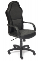 Кресло компьютерное TetChair «Каппа» (Kappa) (Искусственная чёрная кожа + чёрная ткань)