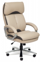 Кресло компьютерное Прайм (Prime) кож/зам/ткань, бежевый/серый