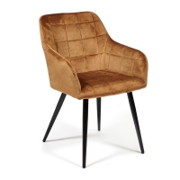 Кресло BEATA (mod. 8266) металл/ткань, 56х60х82 см, коричневый (G-062-61)/черный (13632)